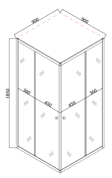 Душевая кабина без поддона Mixxus CUBIC SC01-90x90x185-TR GRAPHITE прозрачное стекло 4мм (MI6907) MI6907 фото