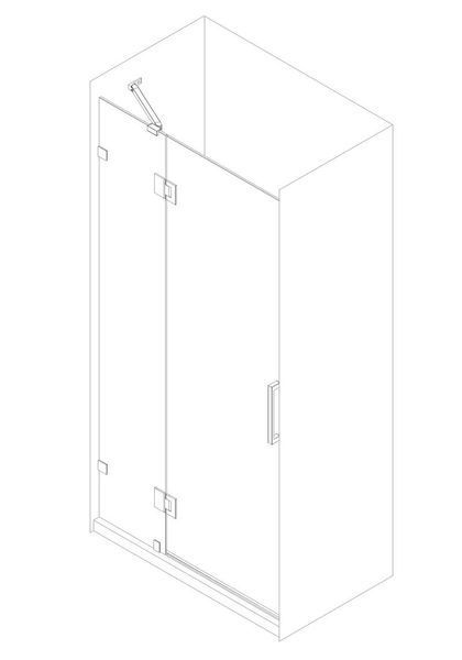 Дверь в нишу Koer SR SD04-120x200-TR-07 прозрачное стекло Easy Clean 10мм, графит (KR5388) KR5388 фото