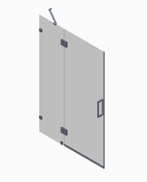 Дверь в нишу Koer SR SD04-120x200-TR-07 прозрачное стекло Easy Clean 10мм, графит (KR5388) KR5388 фото