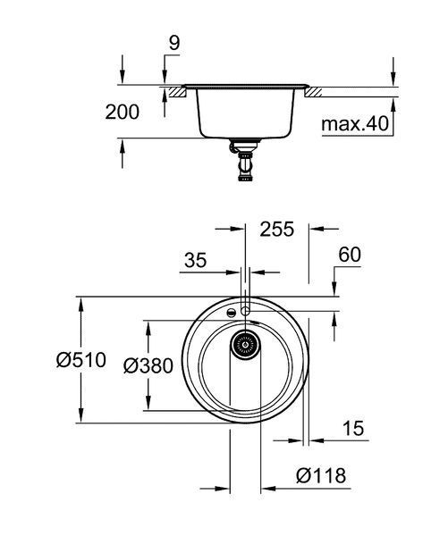 Композитная мойка для кухни Grohe K200 (31656AT0) 31656AT0 фото