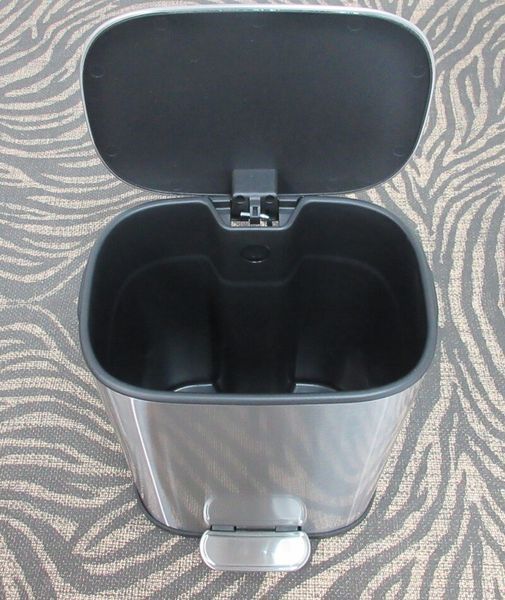 Мусорное ведро с плавным закрытием овальное Mixxus Premium Diverse-TC0105 SS Color 5л цвет нержавейка (MI7078) MI7078 фото