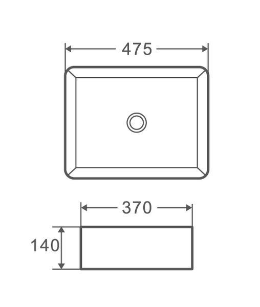 Умывальник накладной керамический Mixxus Premium Quadro-0101 475x370x140mm (MP6487) MP6487 фото