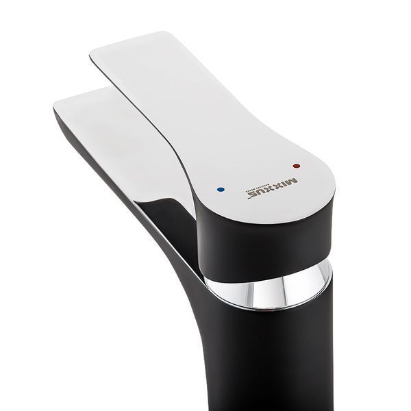 Смеситель для умывальника Mixxus Premium Eva 001 High (Цвет черный+хром) (MI5950) MI5950 фото
