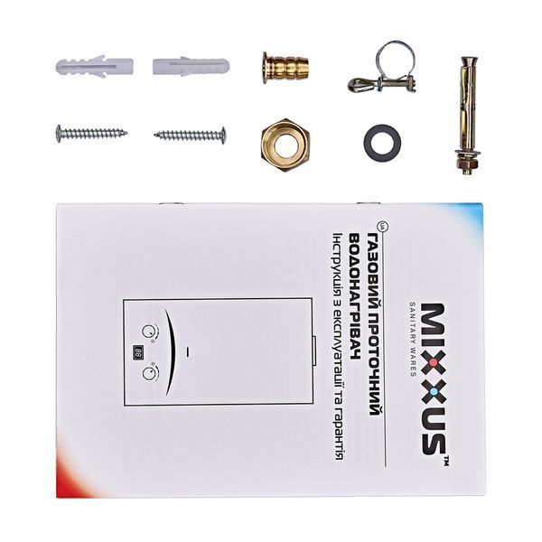 Газова колонка MIXXUS GWH-0310 BASIC GLASS димохідна 10 л/хв (панель зі скла з малюнком) (WH0024) WH0024 фото