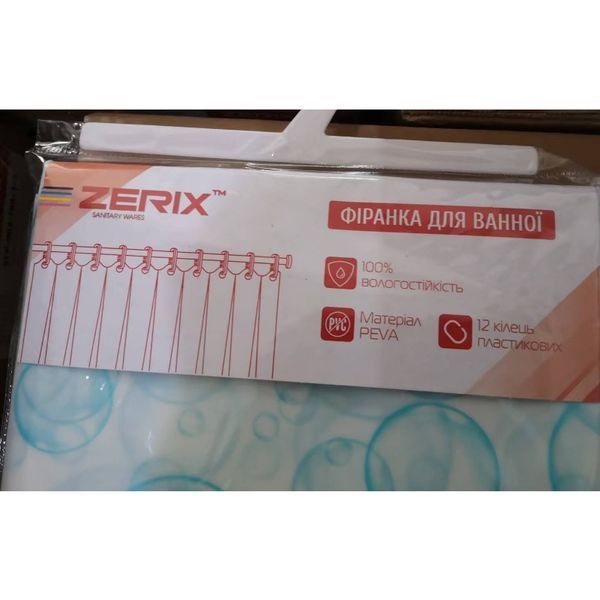 Шторка для ванной Zerix SCP-003-180x180 из PEVA (полиэтиленвинилацетата) (Узор "Капли") (ZX5002) ZX5002 фото