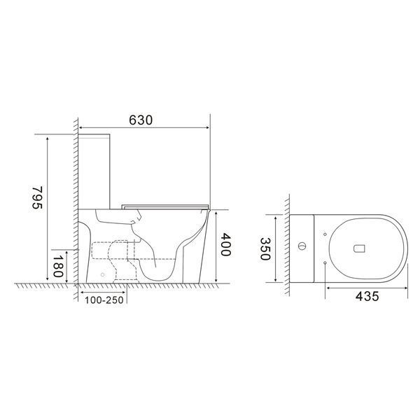 Бачок до унітазу-компакту Mixxus Wave-0405-R Tank 630х350х795 зі зливною арматурою (MI8336) MI8336 фото