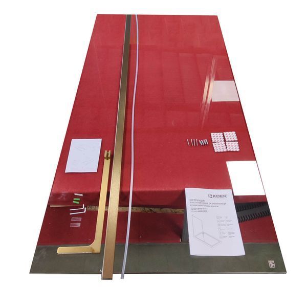 Душова перегородка Koer SR SP02-100x200-TR-12 Walk-In проз.скло Easy Clean 8мм, матове золото (KR5396) KR5396 фото