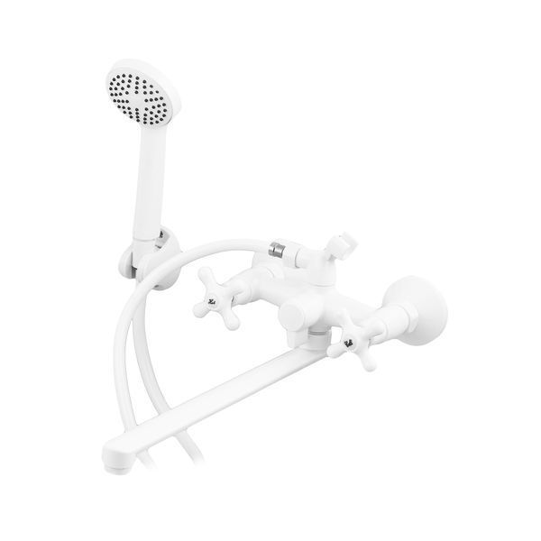 Смеситель для ванны Plamix Pablo -140 EURO SET White (со шлангом и лейкой) (PM0670) PM0670 фото