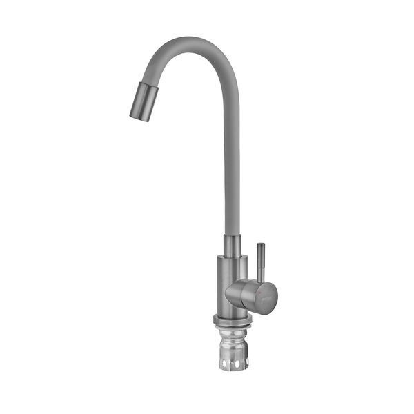 Смеситель для кухни MIXXUS SEO-011 GRAPHITE REFL.GRAY с силиконовым изливом из нерж.стали SUS304, цвет графит (MI8225) MI8225 фото