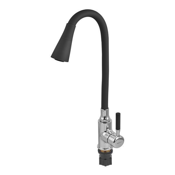 Змішувач для кухні Zerix ATRIUM-011-T REFL.BLACK (Колір хром+силік.вилив чорний) (ZX4720) ZX4720 фото