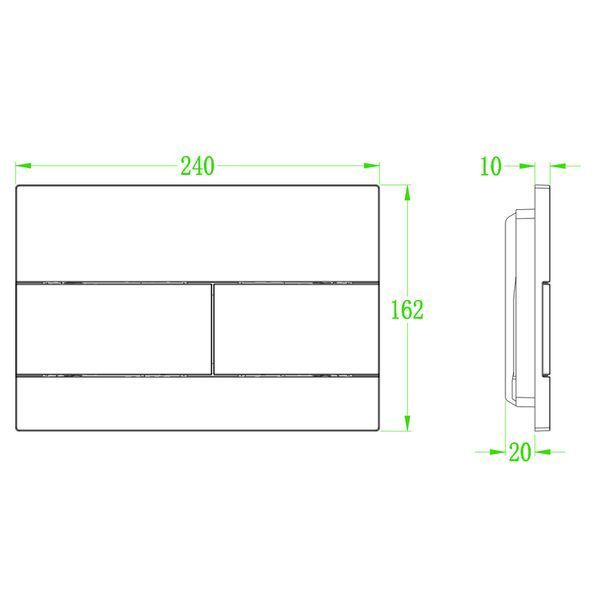 Панель смыва Koer KT-0603-07 240x160x10mm пластиковая, линейная кнопка (KR5321) KR5321 фото