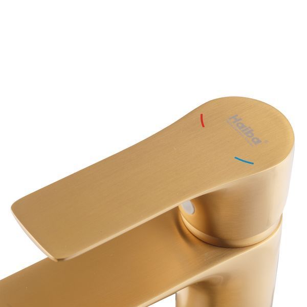Смеситель для умывальника Haiba Milano 001 BRUSHED GOLD (HB9619) HB9619 фото