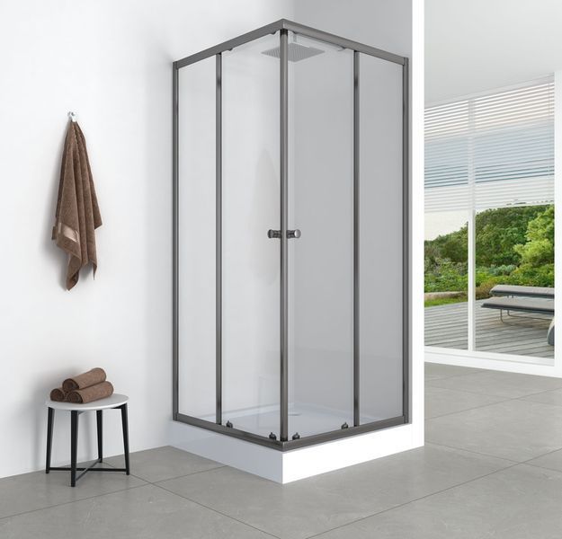 Душевая кабина без поддона Mixxus CUBIC SC01-90x90x185-TR GRAPHITE прозрачное стекло 4мм (MI6907) MI6907 фото
