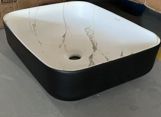 Раковина накладна MIXXUS PREMIUM DIVERSE-0110 MARBLE-BLACK 500х390х130mm (MP6517) MP6517 фото