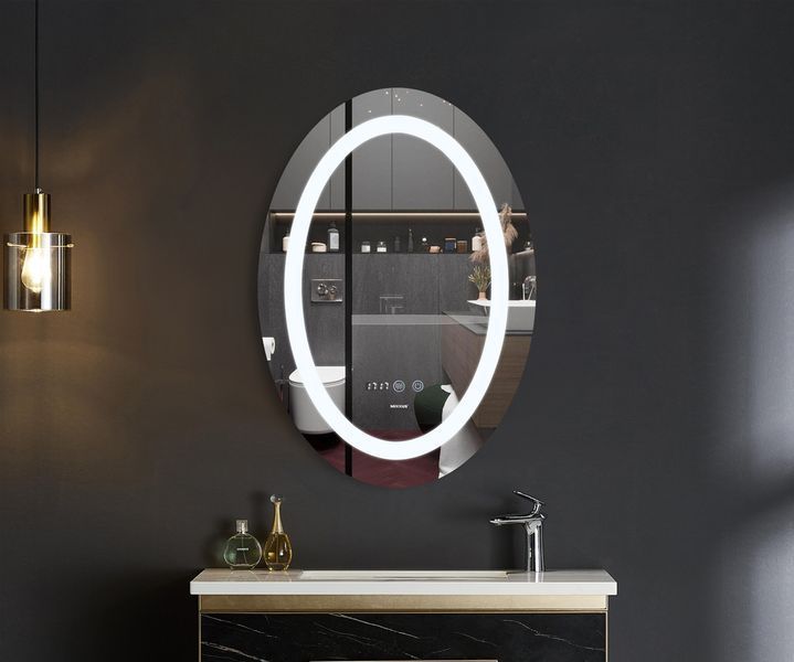 Зеркало Mixxus PLAIN MV02-50x70 с Led Touch, Anti-fog, димером, регулятором яркости, часами (MI6010) MI6010 фото