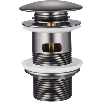 Донный клапан для раковины с переливом Zerix BV-09 GRAY 1 1/4" автоматический Click-Clack (Цвет графит) (MY0415) MY0415 фото
