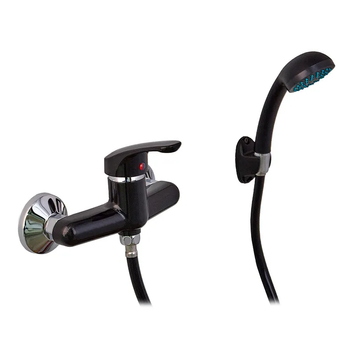 Змішувач для душу Plamix Afina-003 SET Black (зі шлангом, лійкою та кронштейном) (PM0646) PM0646 фото