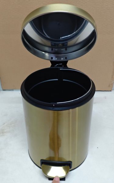 Відро для сміття з плавним закриттям кругле Mixxus Ellipse-TC0205 Brushed Gold 5л (колір матове золото) (MI8400) MI8400 фото
