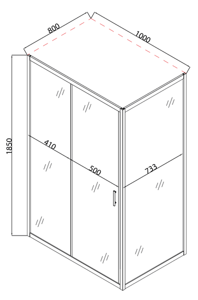Душевая кабина без поддона Mixxus HARD SC01-100x80x185-TR CHROME прозрачное стекло 5мм (MI6911) MI6911 фото