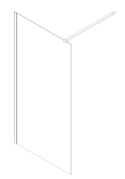 Душевая перегородка Koer SR SP01-100x200-TR-01 Walk-In прозрачное стекло Easy Clean 8мм, хром (KR5393) KR5393 фото