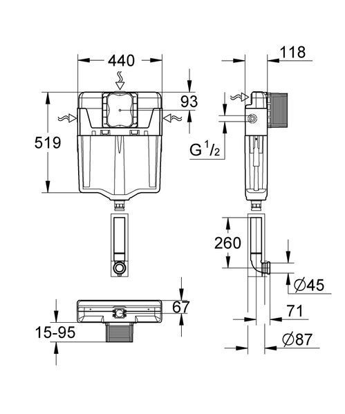 Змивний бачок GD 2 Grohe GD2 (38661000) 38661000 фото