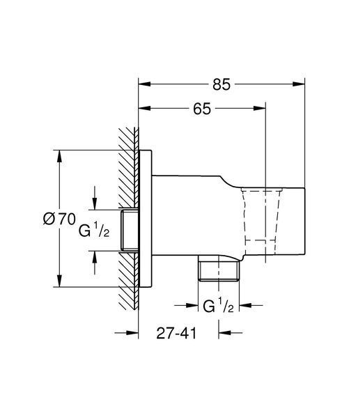 Підключення для душового шлангу Grohe Tempesta (28628001) 28628001 фото