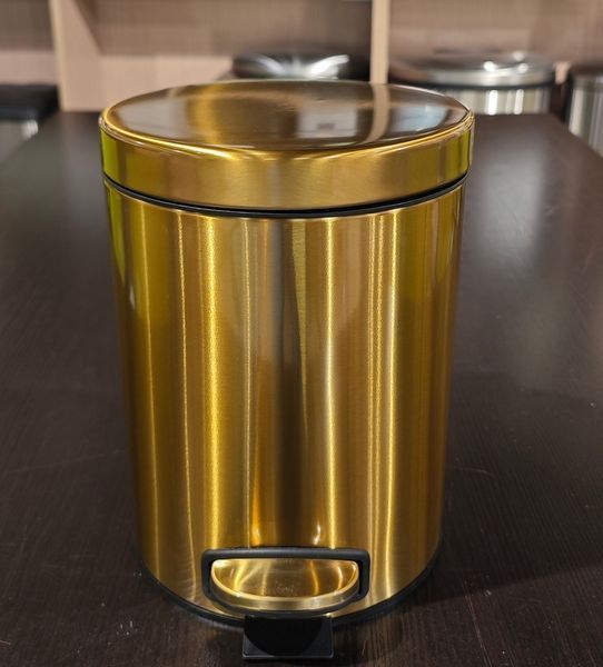 Відро для сміття з плавним закриттям кругле Mixxus Ellipse-TC0205 Brushed Gold 5л (колір матове золото) (MI8400) MI8400 фото