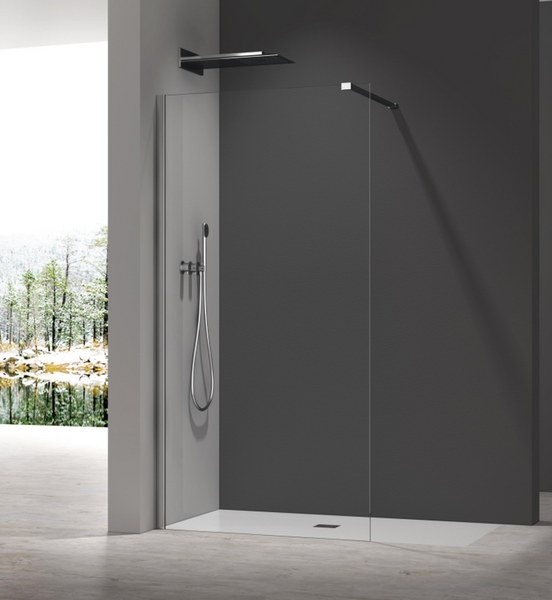 Душевая перегородка Koer SR SP01-100x200-TR-01 Walk-In прозрачное стекло Easy Clean 8мм, хром (KR5393) KR5393 фото