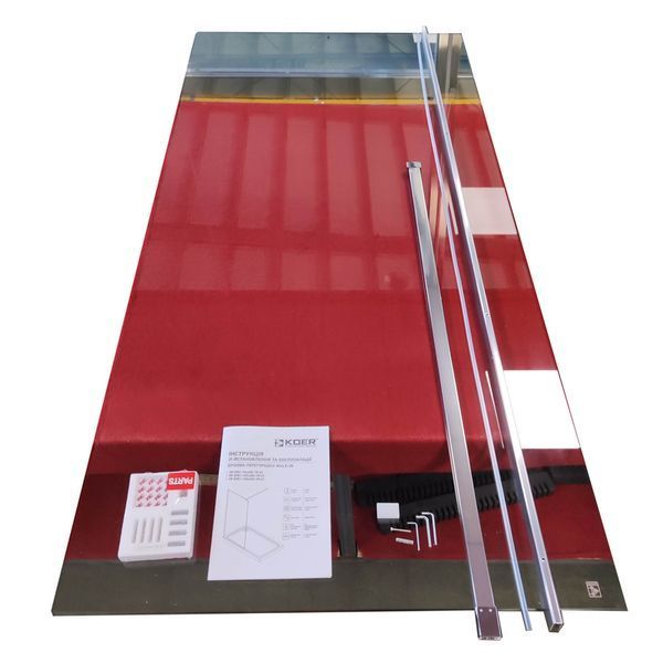 Душевая перегородка Koer SR SP01-100x200-TR-01 Walk-In прозрачное стекло Easy Clean 8мм, хром (KR5393) KR5393 фото