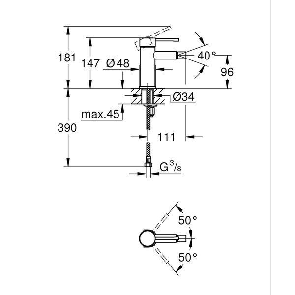 Змішувач для біде S-Size Grohe Essence New (24395KF1) 24395KF1 фото
