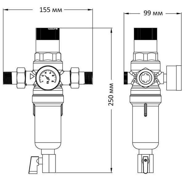 Фильтр самоочистной с редуктором давления и манометром Koer KR.1242 - 1" (KR3186) KR3186 фото