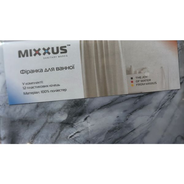 Шторка для ванной Mixxus SCT-009-180x180 из полиэстера (Узор "Мрамор") (AC3579) AC3579 фото