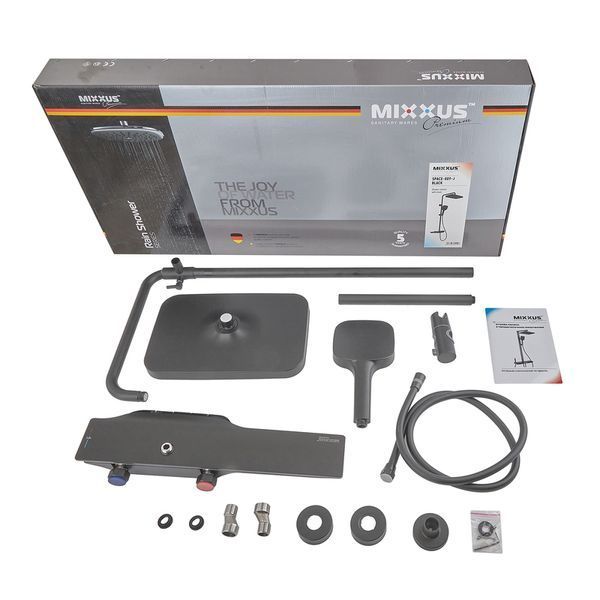Душова колона з термостатичним змішувачем MIXXUS PREMIUM SPACE-009-J BLACK з кнопковим перемикачем, 3 режими (MI7011) MI7011 фото