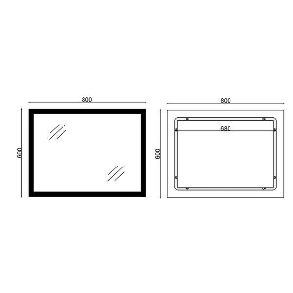 Зеркало Mixxus FLAT MR04-80x60 с Led Touch, Anti-fog, димером, регулятором яркости, часами (MI6928) MI6928 фото