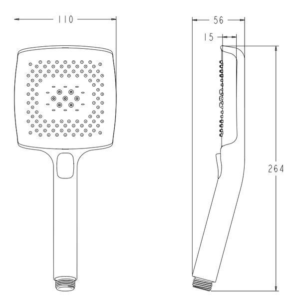 Лійка для душу Koer KP-0409-01 4 функції (Колір хром) (KR5413) KR5413 фото