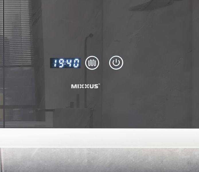 Зеркало Mixxus FLAT MR04-80x60 с Led Touch, Anti-fog, димером, регулятором яркости, часами (MI6928) MI6928 фото