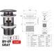 Донный клапан для раковины с переливом Zerix BV-09 GRAY 1 1/4" автоматический Click-Clack (Цвет графит) (MY0415) MY0415 фото 6