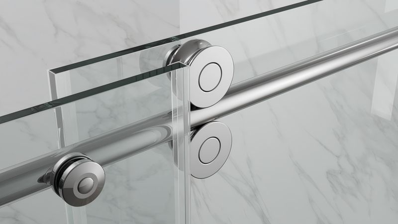 Дверь в нишу Koer SR SD06-120x220-TR-01 прозрачное стекло Easy Clean 8мм, хром (KR5367) KR5367 фото