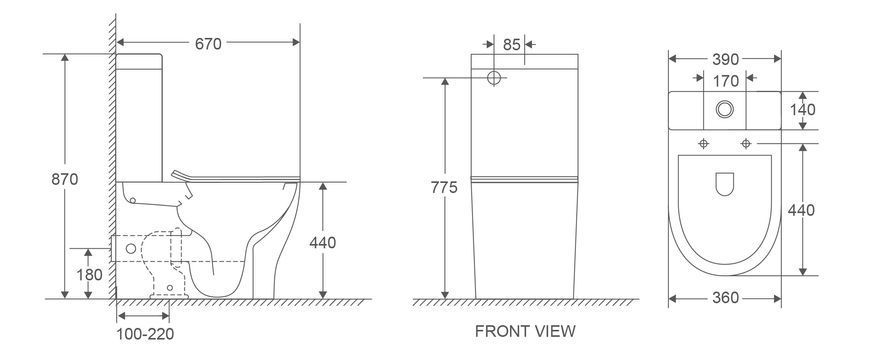 Унитаз-компакт Mixxus Premium WAVE-0403-R 675х395х870mm, система смыва RIMLESS (MP6606) MP6606 фото