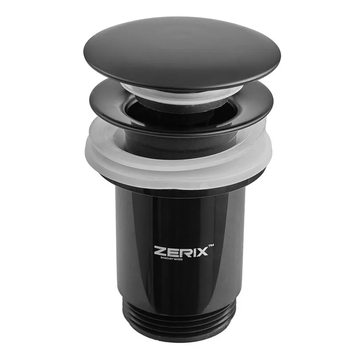 Донний клапан для раковини Zerix BV-01 BLACK 1 1/4'' з переливом автоматичний СLICK-СLACK (Колір чорний) (ZX6016) ZX6016 фото