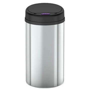 Мусорное ведро сенсорное круглое Mixxus Premium Ellipse-TC0109 Chrome-Black 9л (хром-черное) (MI7083) MI7083 фото