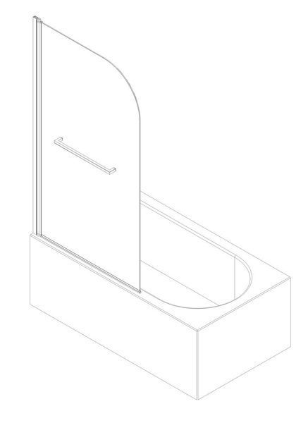Шторки стеклянные на ванну Koer SR BS02-80x140-TR-01 прозрачное стекло 6мм, хром (KR5401) KR5401 фото