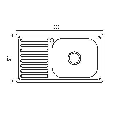 Мийка кухонна Zerix Z8050R-08-180E (Satin) (ZS0600) ZS0600 фото