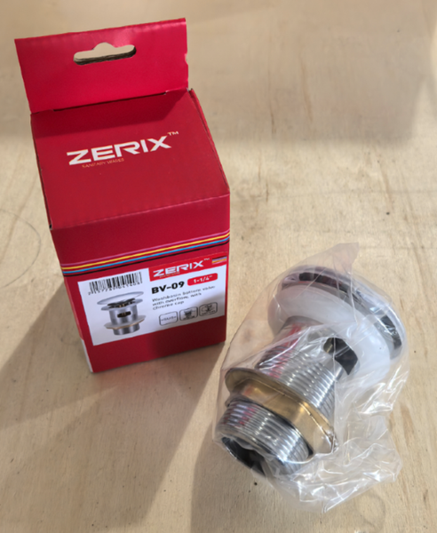 Донний клапан для раковини з переливом Zerix BV-09 1 1/4" автоматичний Click-Clack (Колір хром) (MY0414) MY0414 фото