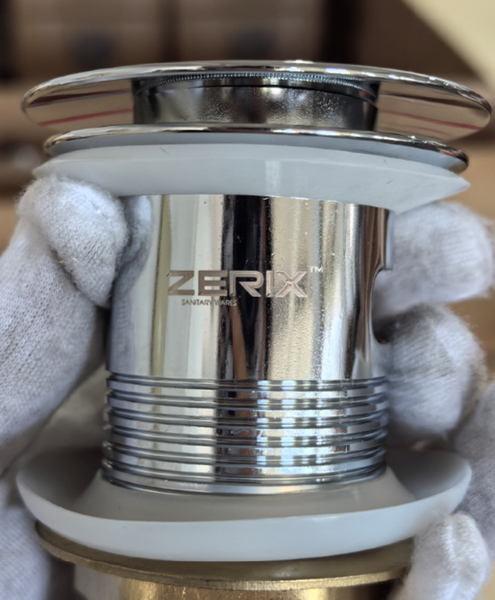 Донний клапан для раковини з переливом Zerix BV-09 1 1/4" автоматичний Click-Clack (Колір хром) (MY0414) MY0414 фото