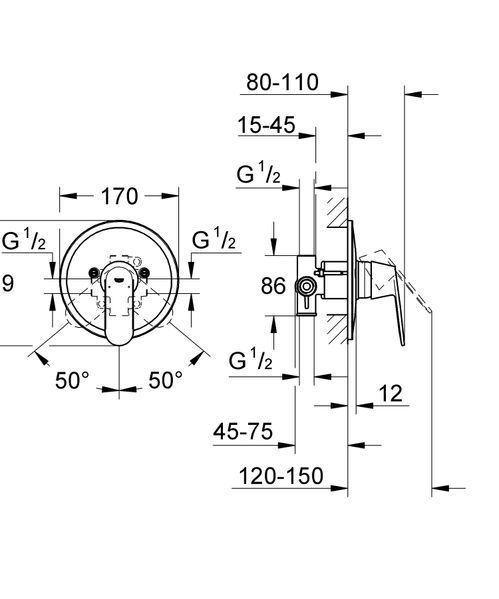 Смеситель скрытого монтажа для 1 потребителя Grohe Eurosmart Cosmopolitan (32880000) 32880000 фото