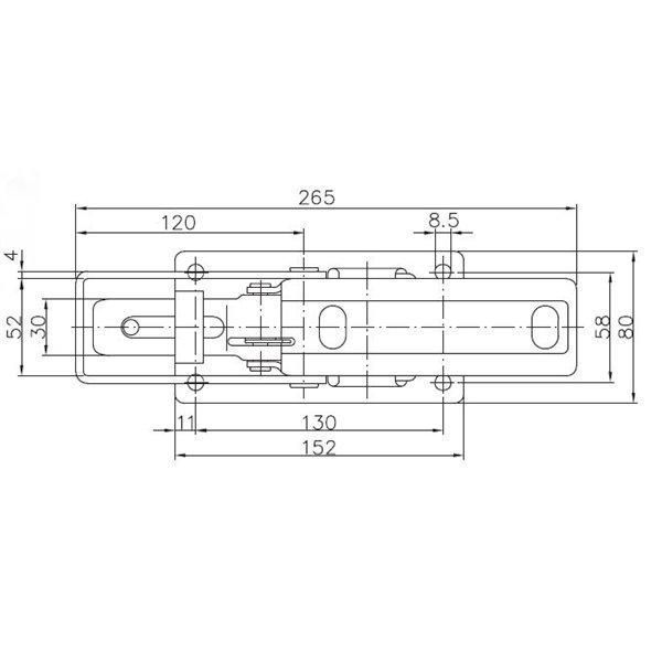 Замок бортовий причепа Winterhoff BV 90-1 довжина 265 мм (1860035) 1860035 фото