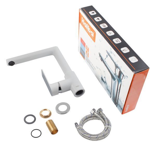 Смеситель для кухни HAIBA ALEX 018 WHITE-CHROME (HB9569) HB9569 фото