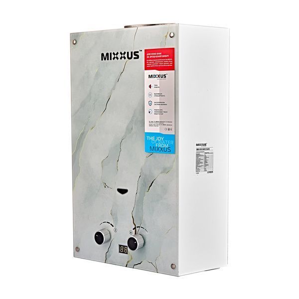 Газовая колонка MIXXUS GWH-0510 BASIC GLASS дымоходная 10 л/мин (панель из стекла с рисунком) (WH0026) WH0026 фото