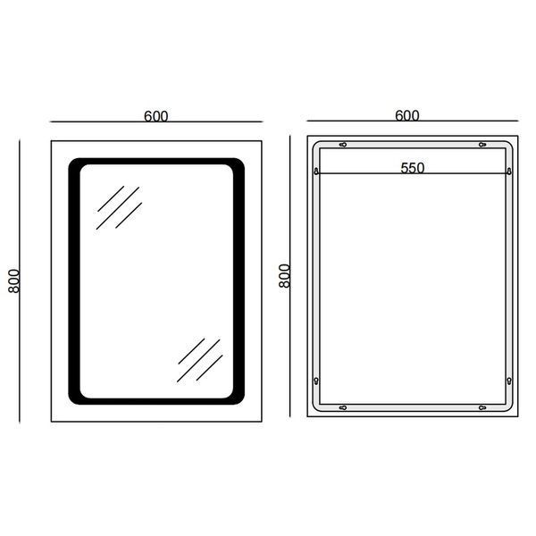 Зеркало Mixxus TWEE MR09-80x60-Reverse с Led Touch, Anti-fog, димером, регулятором яркости (MI6660) MI6660 фото